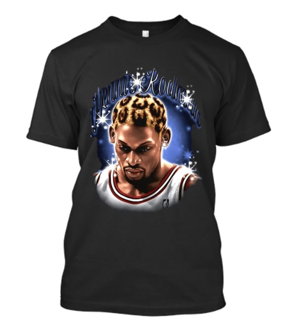 Dennis Rodman Chicago Bulls NBA Number 91 Twinkle Classic Leopard Hair T-Shirt