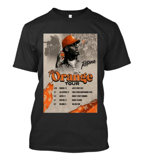 RoSama The Orange Tour 2026 Houston Concert The Bronze Peacock May 7 T-Shirt