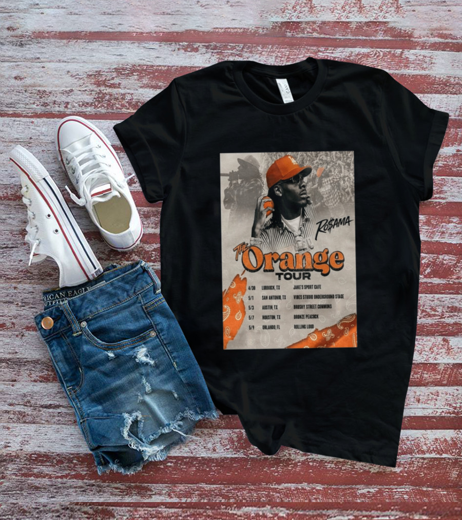 RoSama The Orange Tour 2026 Houston Concert The Bronze Peacock May 7 T-Shirt
