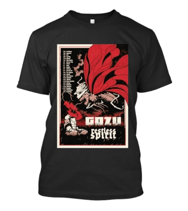 Gozu Restless Spirit Tour 26 With Locations And Dates T-Shirt