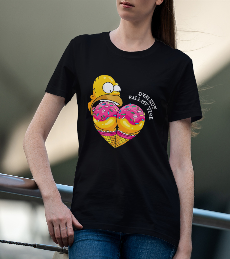 Homer D'oh Nut Kill My Vibe Ice Cream Cone T-Shirt