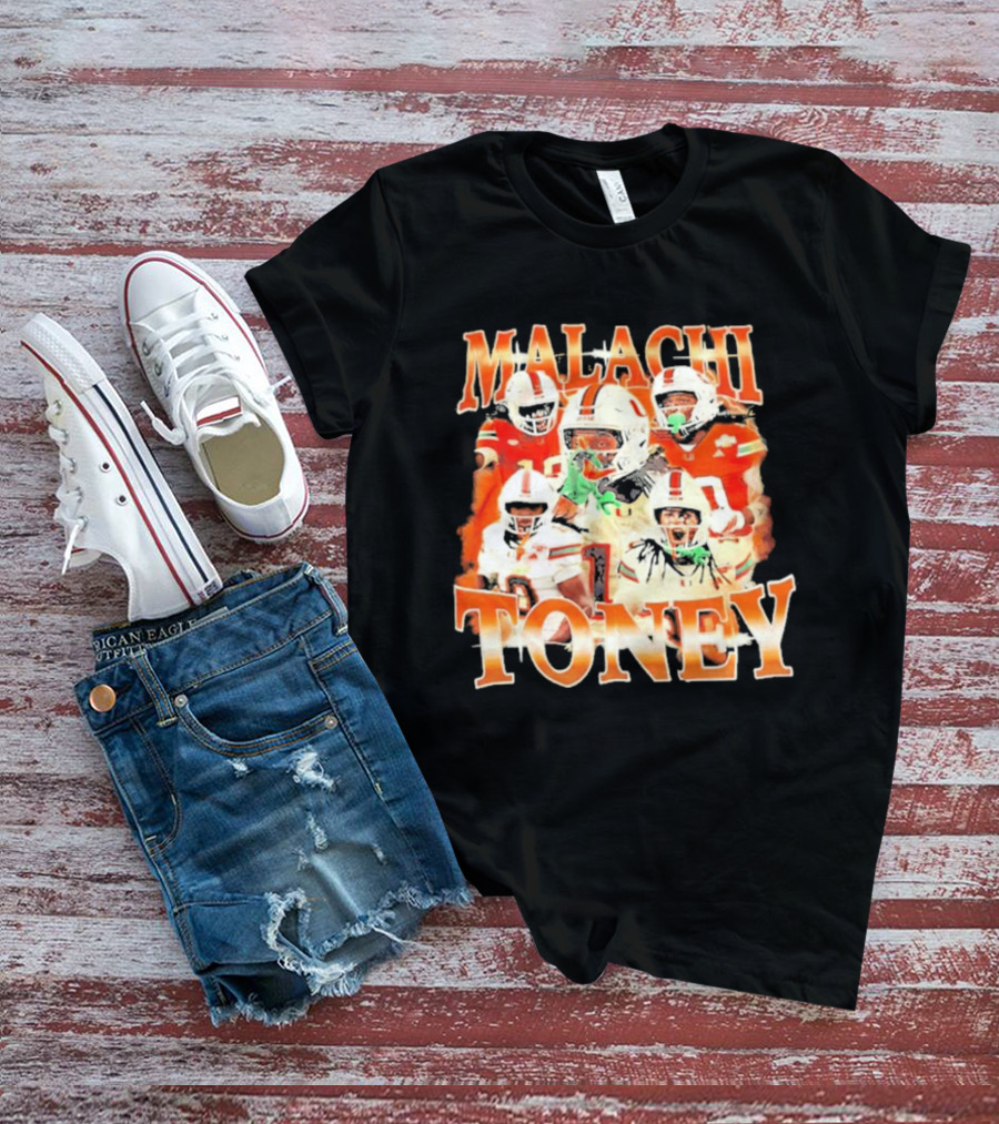 Malachi Toney Miami Hurricanes Football Collage T-Shirt