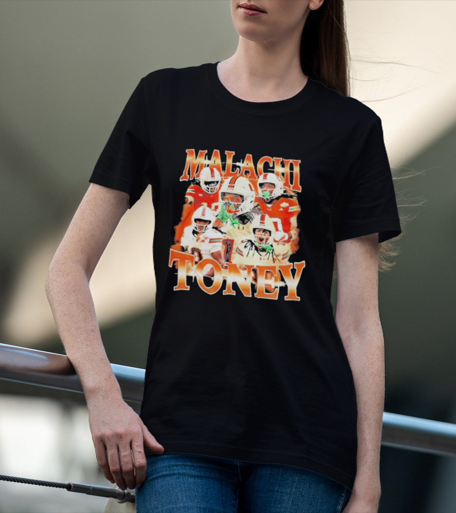 Malachi Toney Miami Hurricanes Football Collage T-Shirt