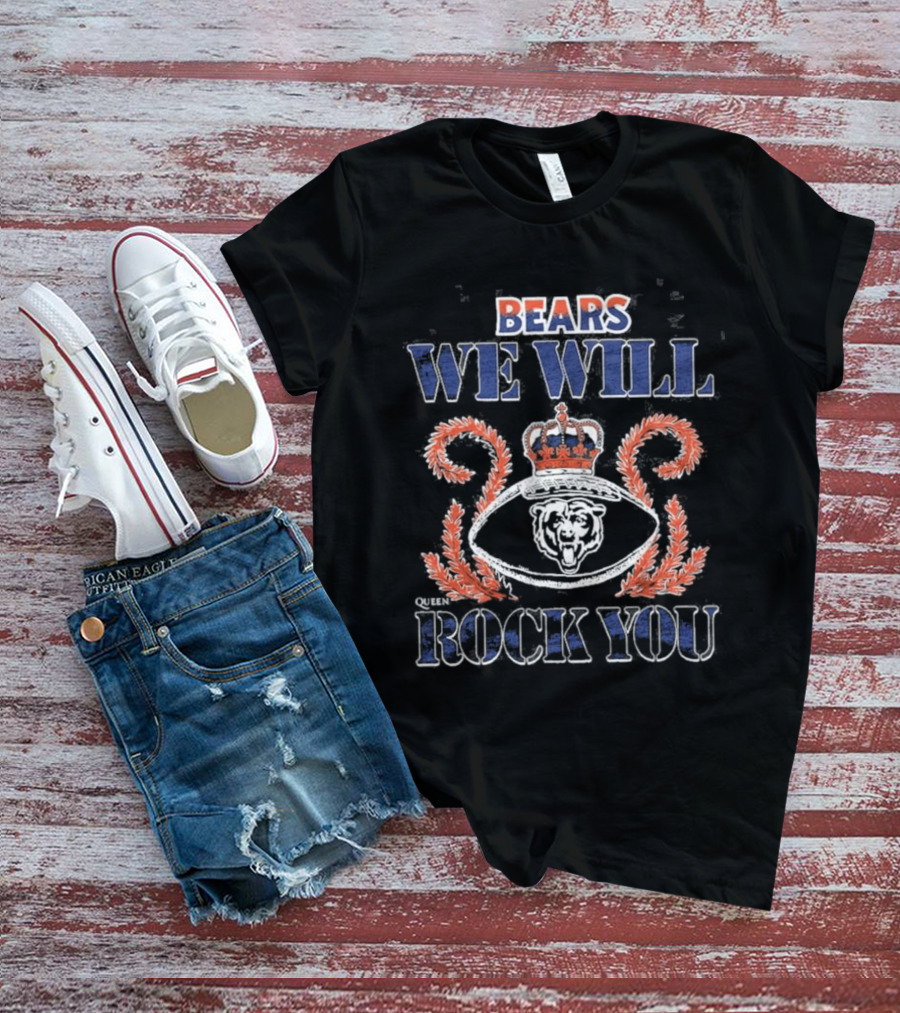 BEARS We Will Rock You Crown Football Laurel T-Shirt