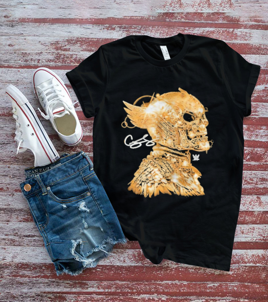 Cody Rhodes Gold Skull Mask Winged WW T-Shirt