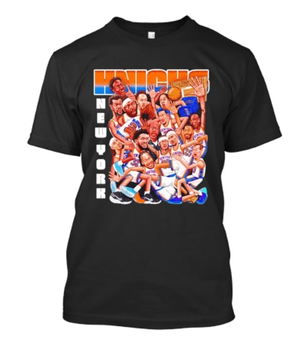 New York Knicks 2026 Season Players Caricature Basketball Team T-Shirt