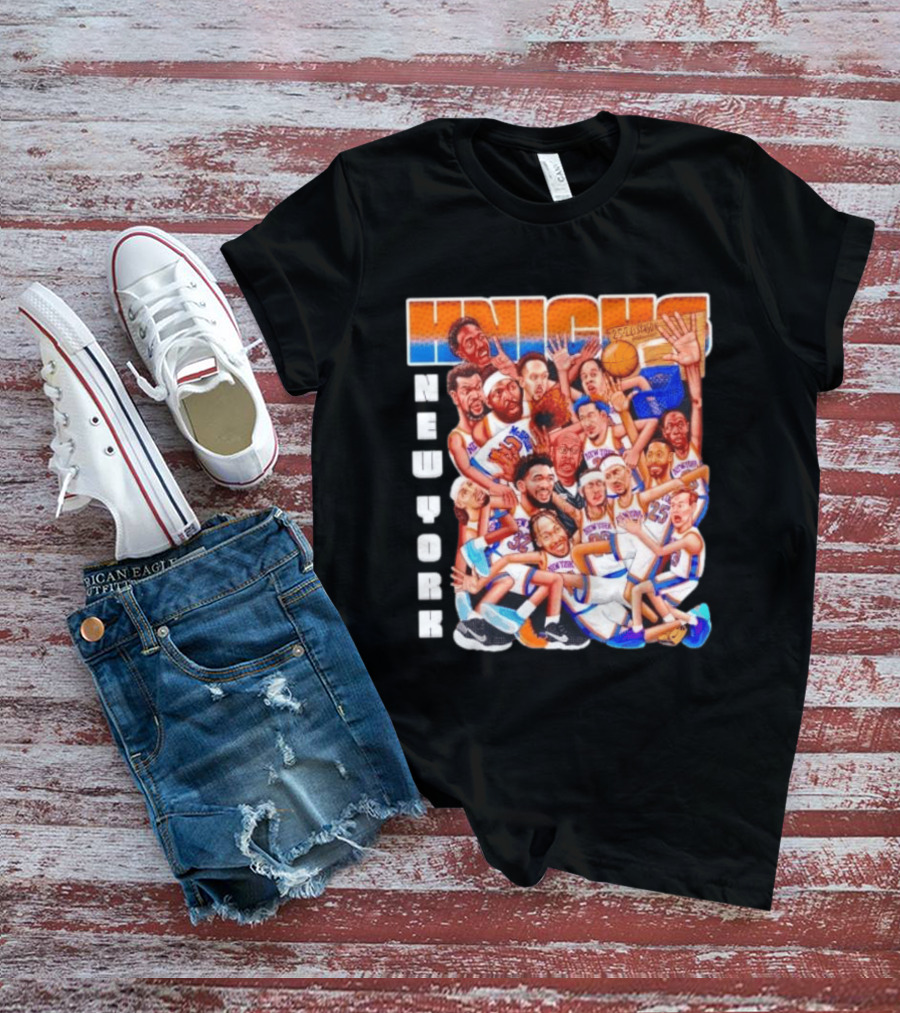 New York Knicks 2026 Season Players Caricature Basketball Team T-Shirt