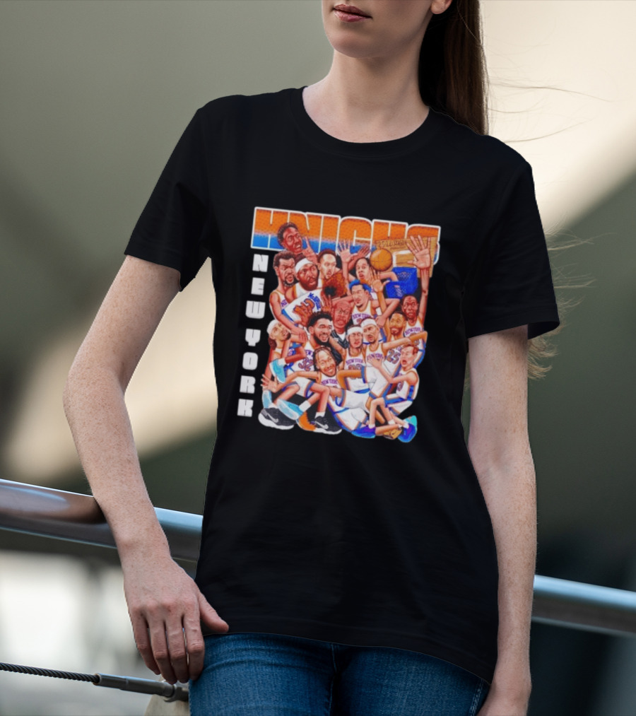 New York Knicks 2026 Season Players Caricature Basketball Team T-Shirt