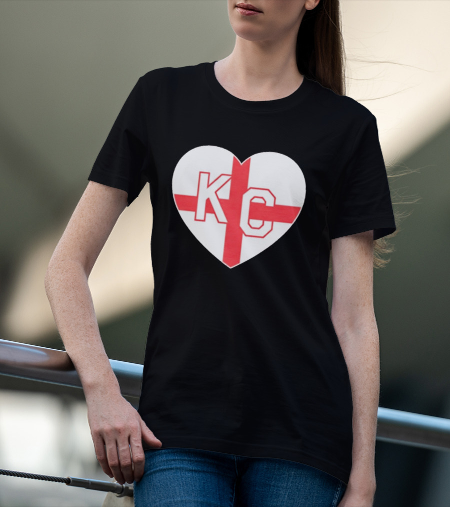 England Kansas City KC Heart Cross T-Shirt
