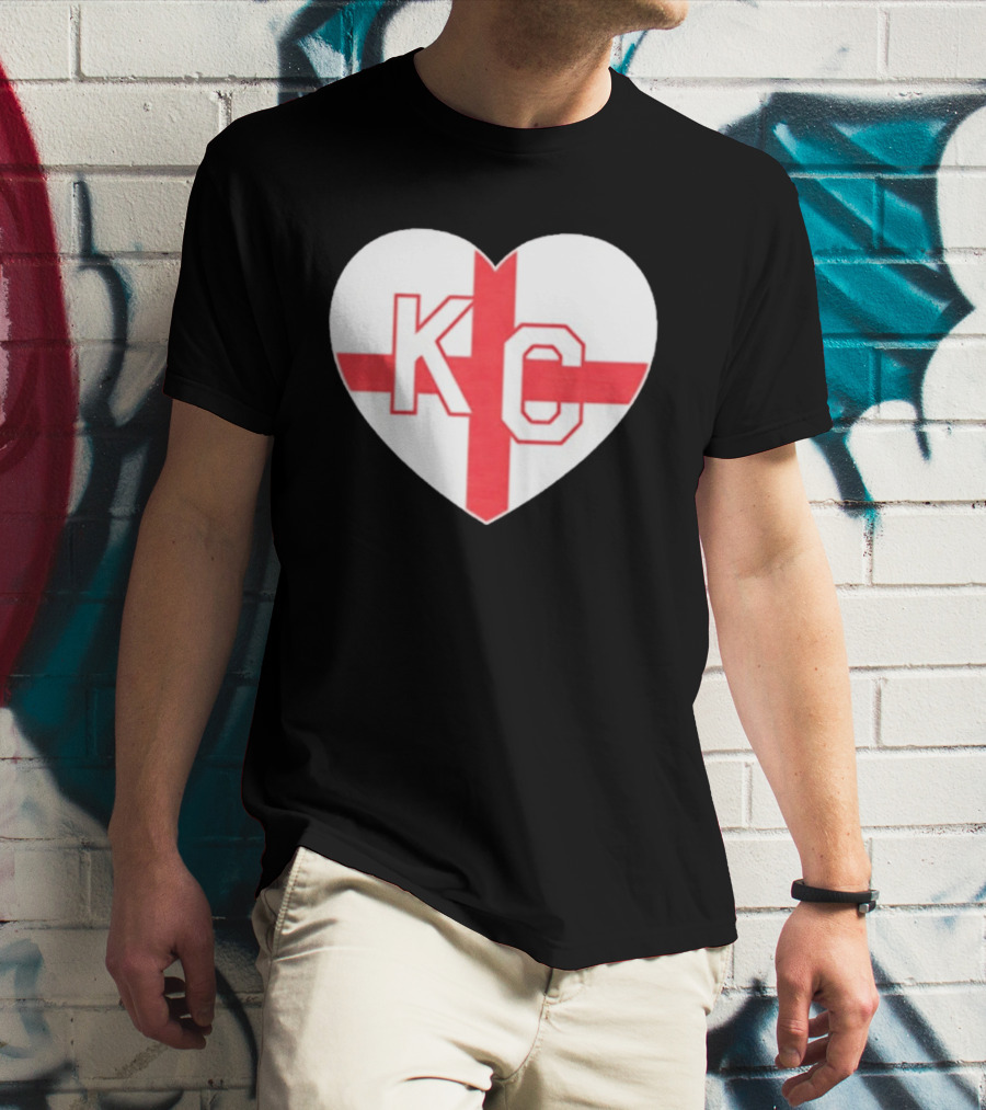 England Kansas City KC Heart Cross T-Shirt