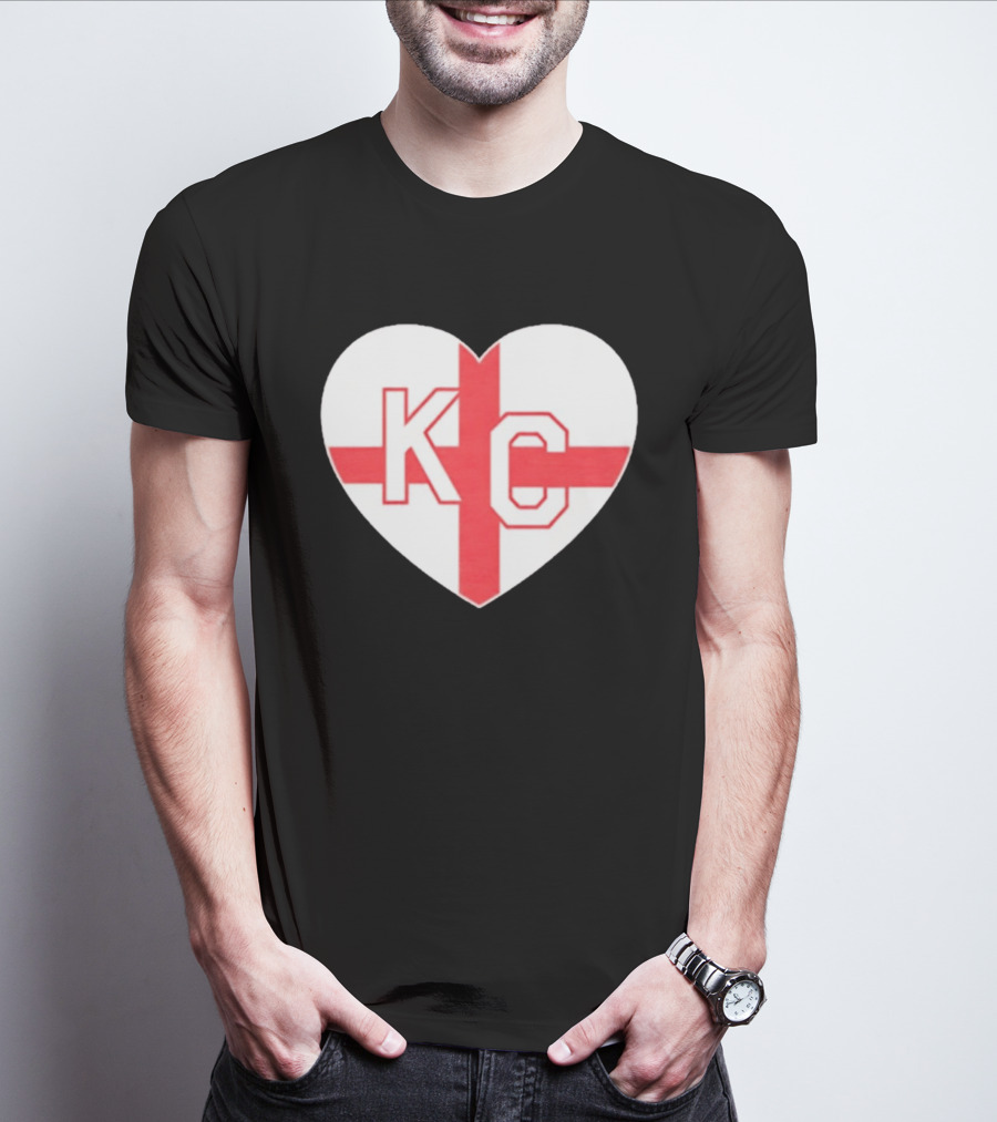 England Kansas City KC Heart Cross T-Shirt