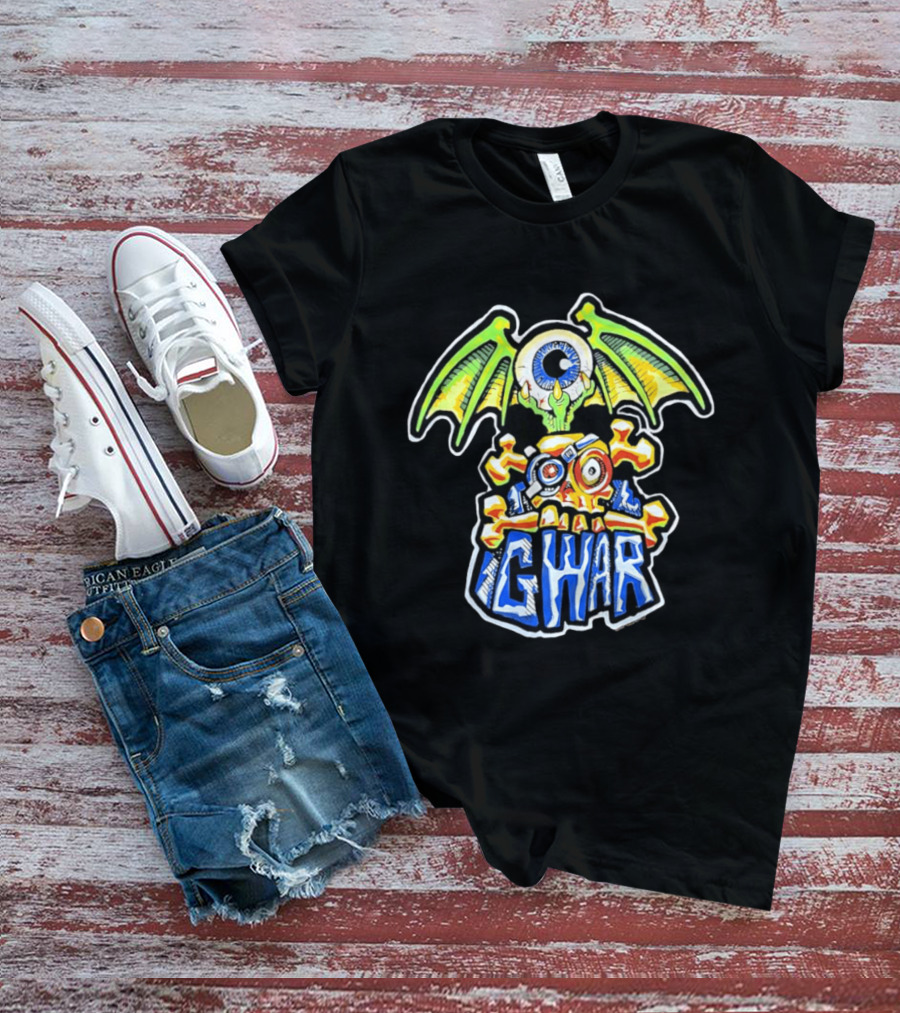 GWAR Flying Eyeball Skull Punk Rock Band Winged Monster T-Shirt