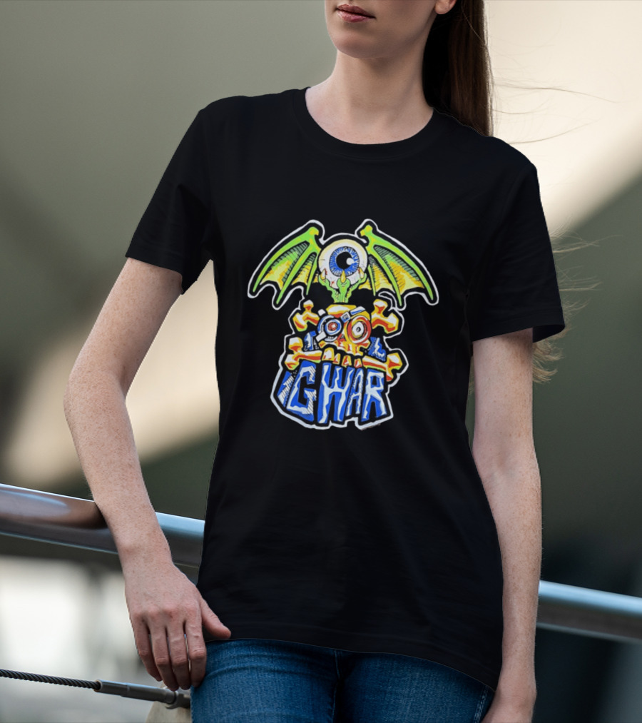 GWAR Flying Eyeball Skull Punk Rock Band Winged Monster T-Shirt