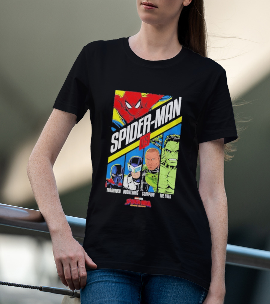 Spider Man VS Tarantula Boomerang Scorpion The Hulk Marvel Superheroes Showdown T-Shirt
