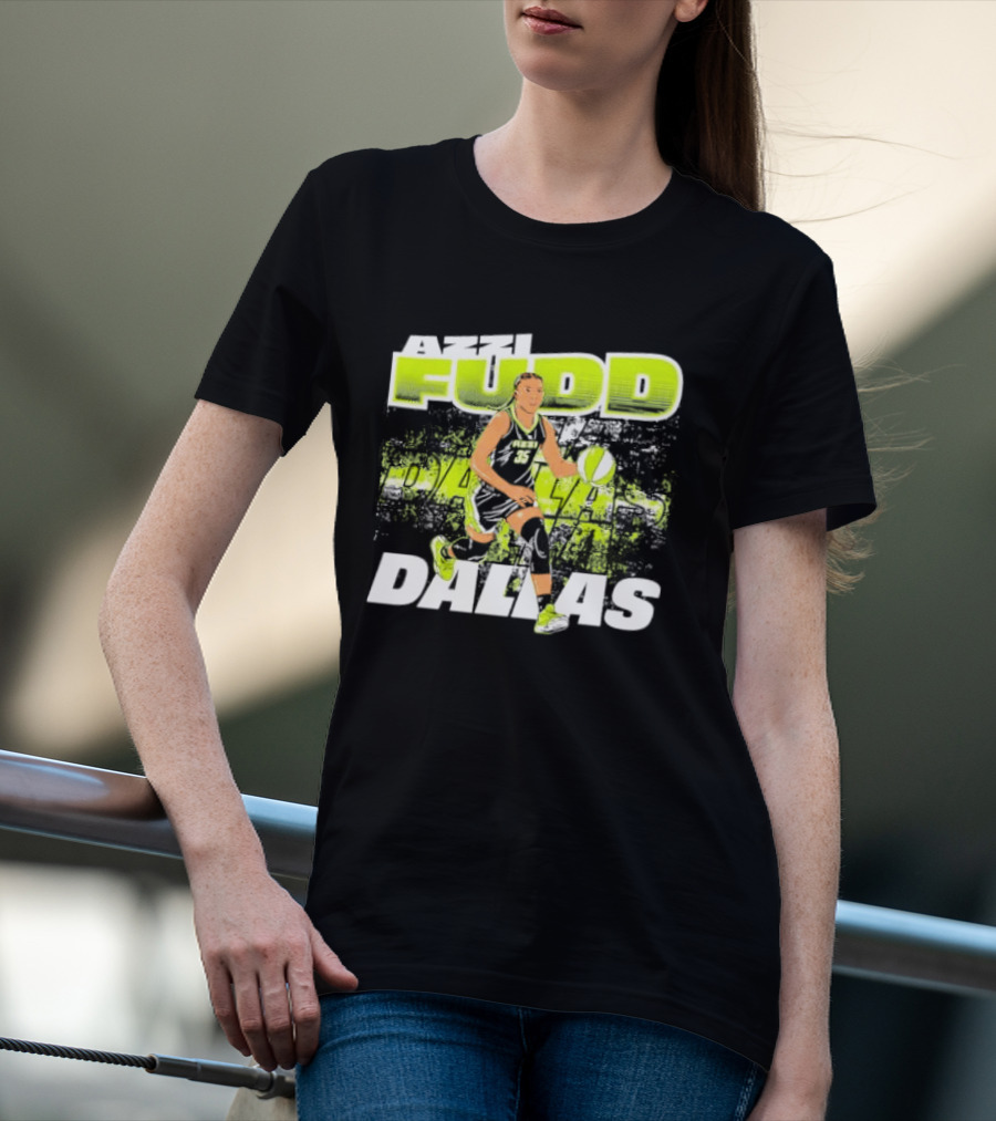 Azzi Fudd Dallas Wings WNBA Dribble Action T-Shirt