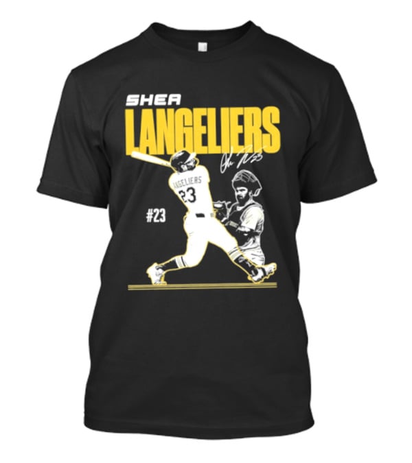 Shea Langeliers 23 Athletics Baseball Slugger Swing Signature T-Shirt