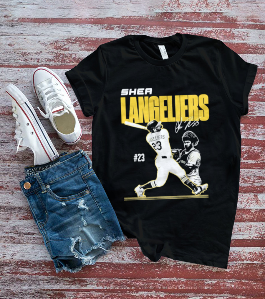 Shea Langeliers 23 Athletics Baseball Slugger Swing Signature T-Shirt