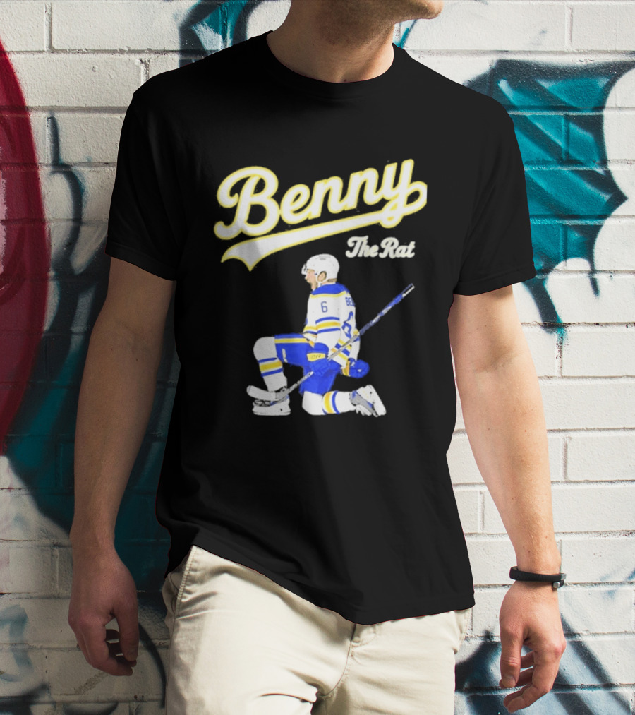 Benny The Rat Buffalo Sabres Number 6 Hockey Player Kneeling T-Shirt