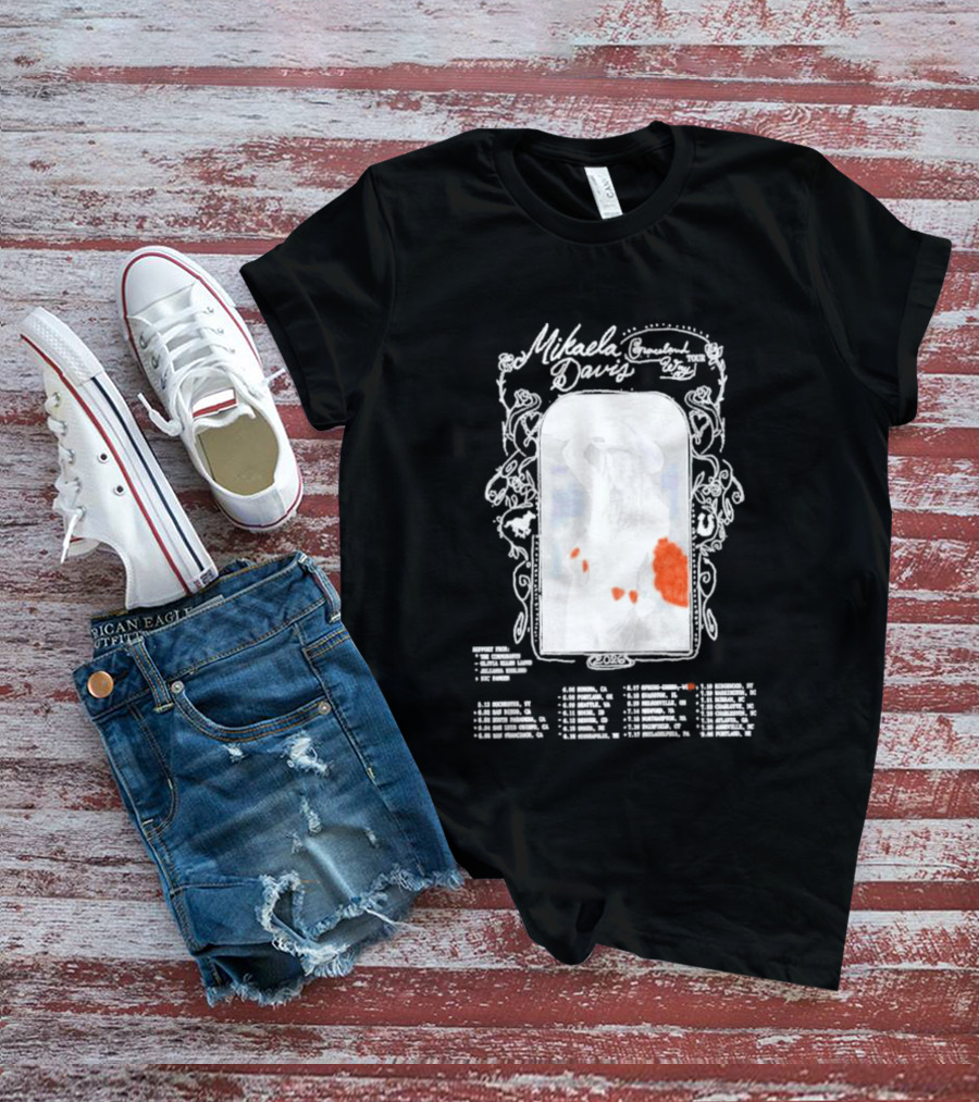 Mikaela Davis Graceland Way Tour 2026 With Dates And Rose Accents T-Shirt