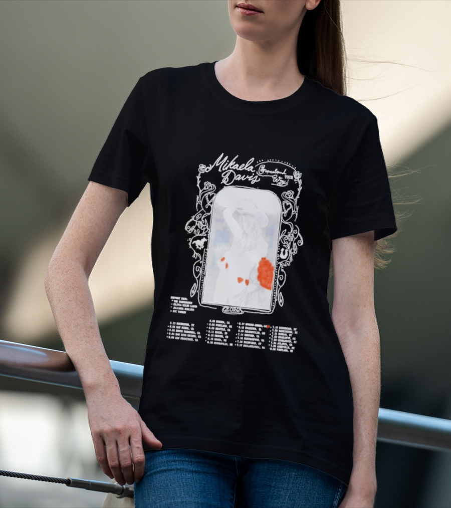 Mikaela Davis Graceland Way Tour 2026 With Dates And Rose Accents T-Shirt