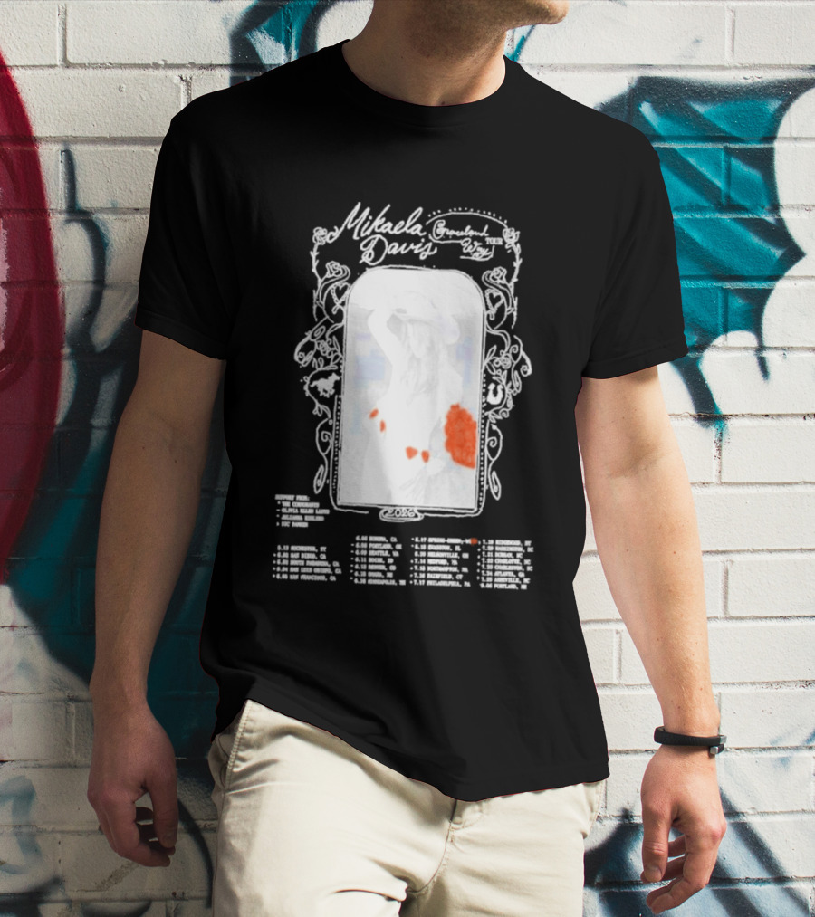 Mikaela Davis Graceland Way Tour 2026 With Dates And Rose Accents T-Shirt