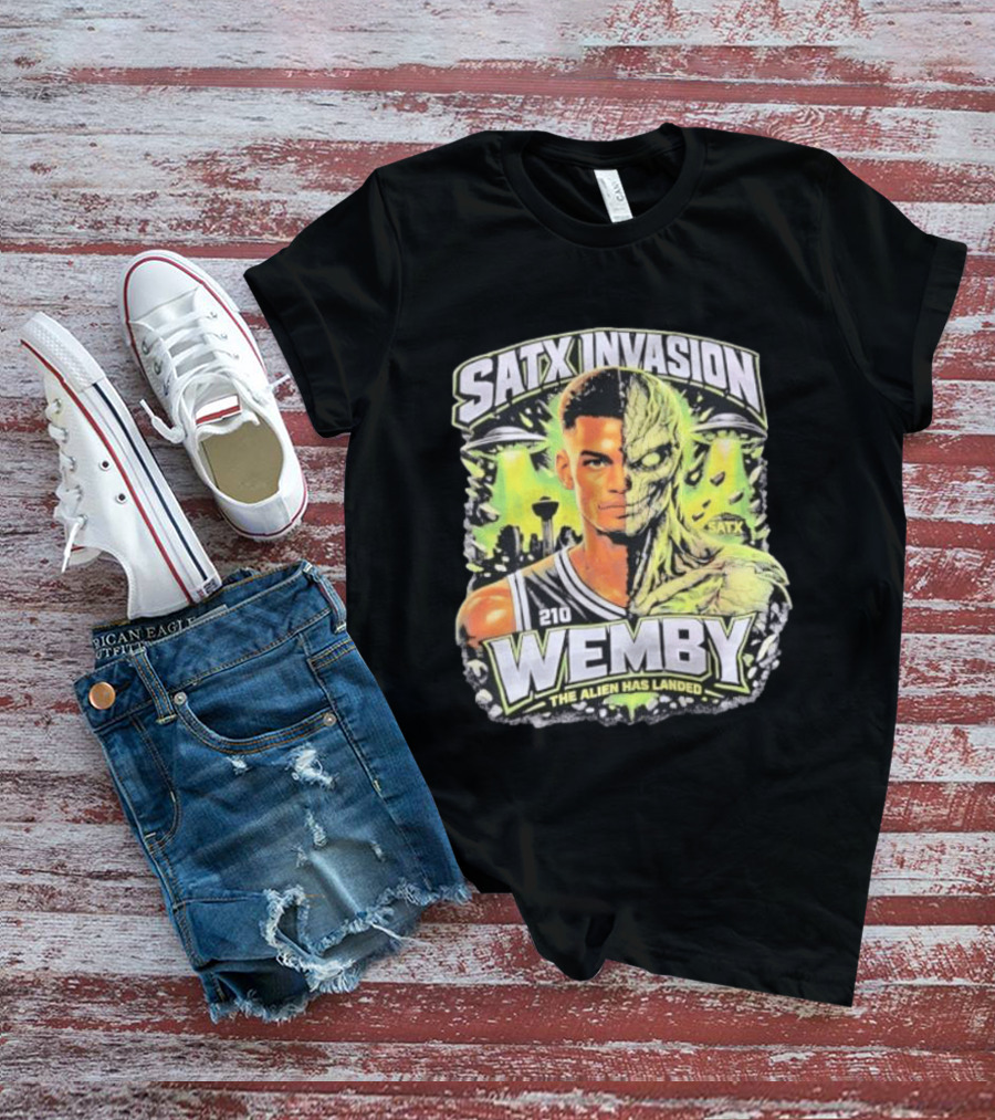 SATX Invasion Wemby The Alien Has Landed Victor Wembanyama 210 T-Shirt
