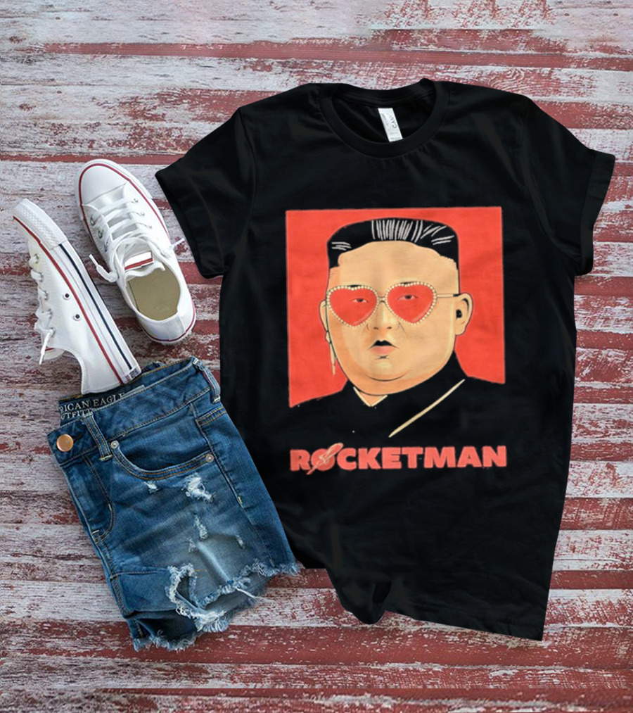 Kim Jong Un Heart Sunglasses Rocketman Meme T-Shirt