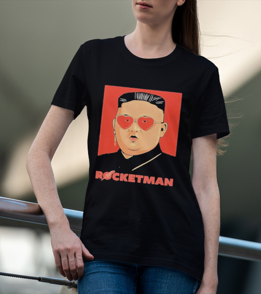 Kim Jong Un Heart Sunglasses Rocketman Meme T-Shirt