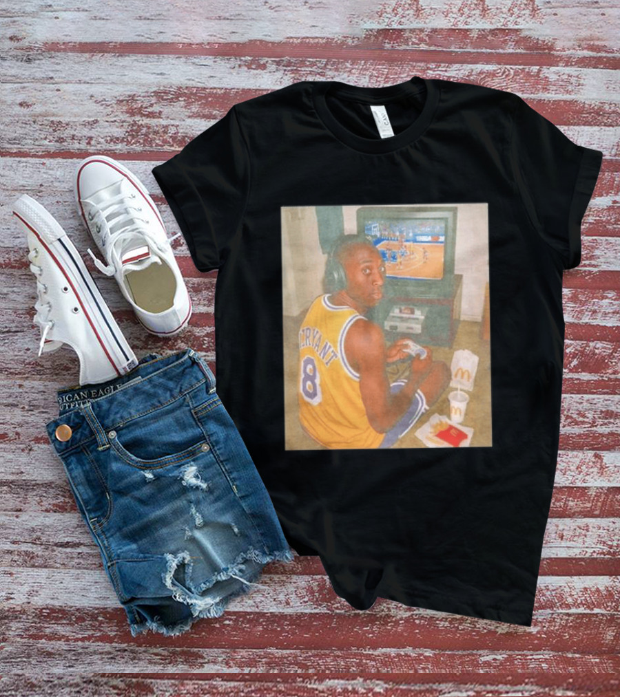 Kobe Bryant Number 8 Playing Retro NBA Video Game McDonald's Meal T-Shirt