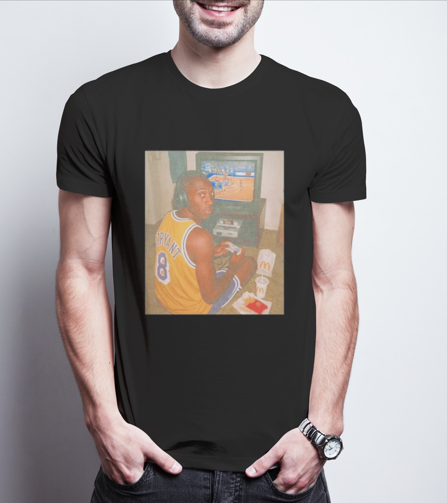 Kobe Bryant Number 8 Playing Retro NBA Video Game McDonald's Meal T-Shirt