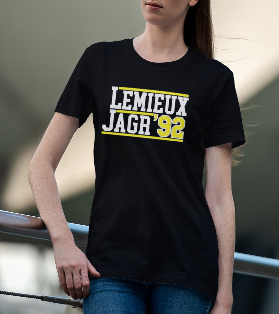 Lemieux Jagr '92 Retro Sports Memorabilia T-Shirt
