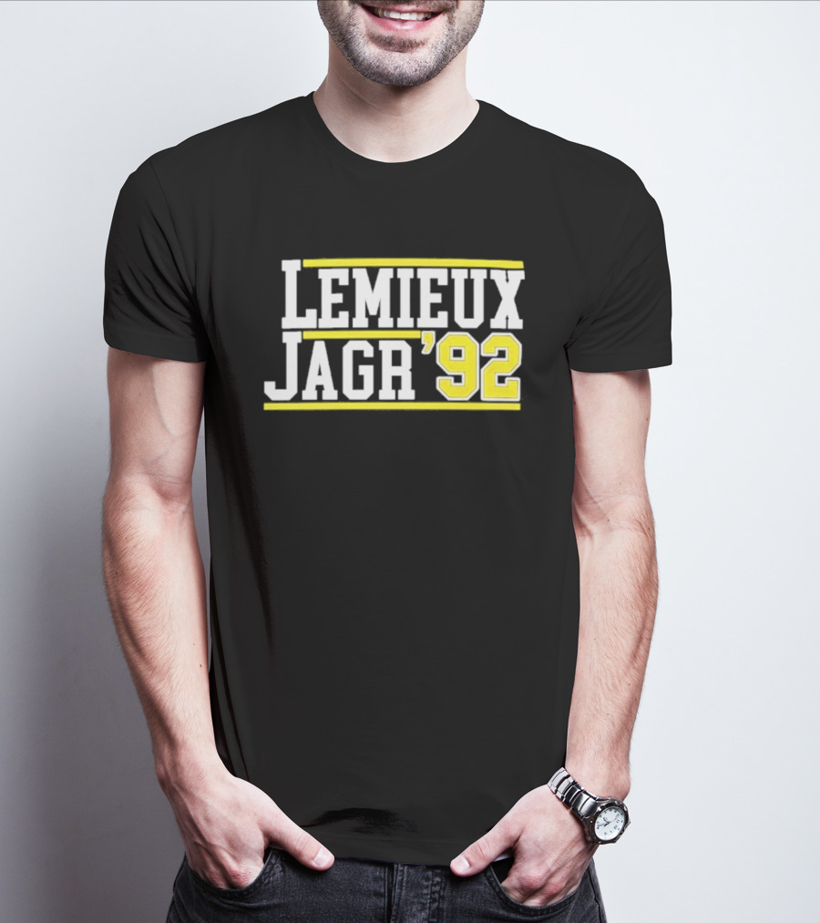 Lemieux Jagr '92 Retro Sports Memorabilia T-Shirt