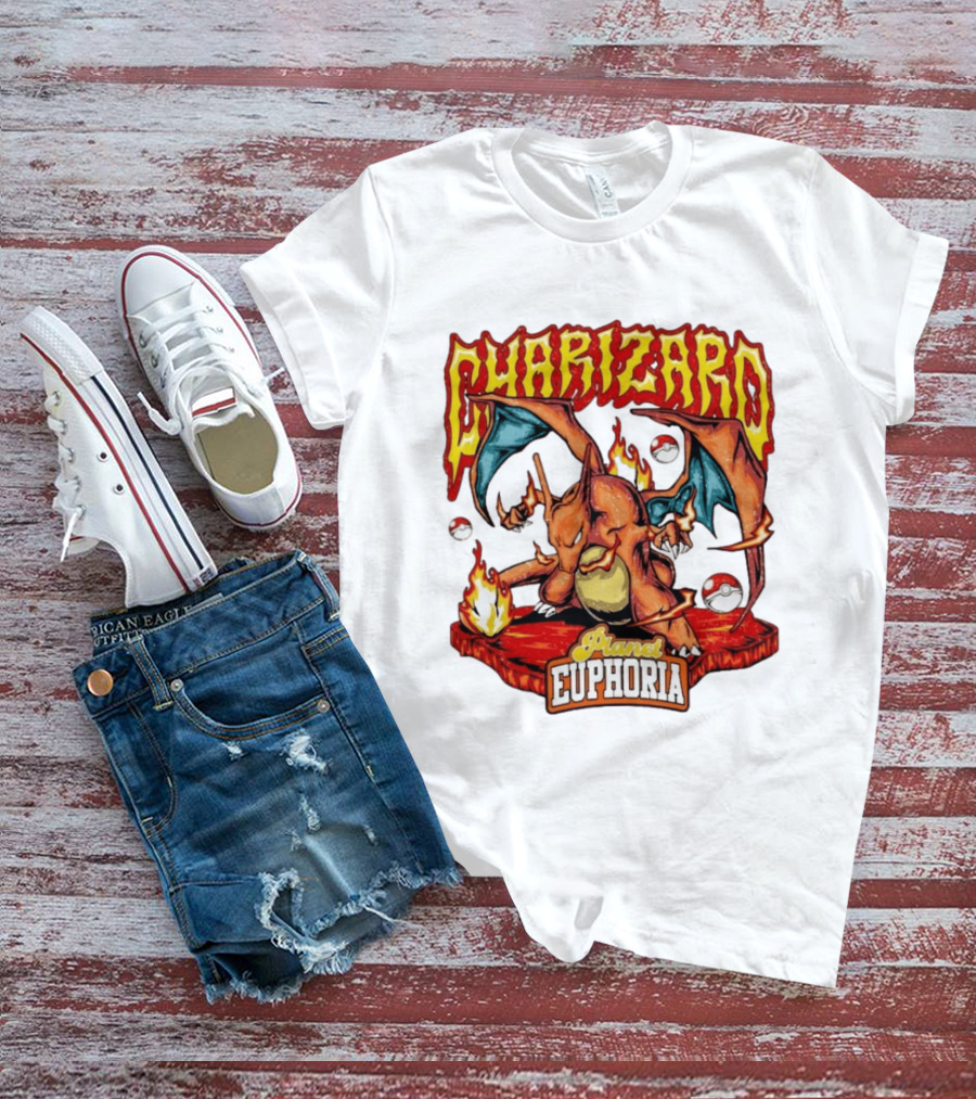 Charizard Flame Dragon Planet Euphoria Iconic Pokémon Battle T-Shirt