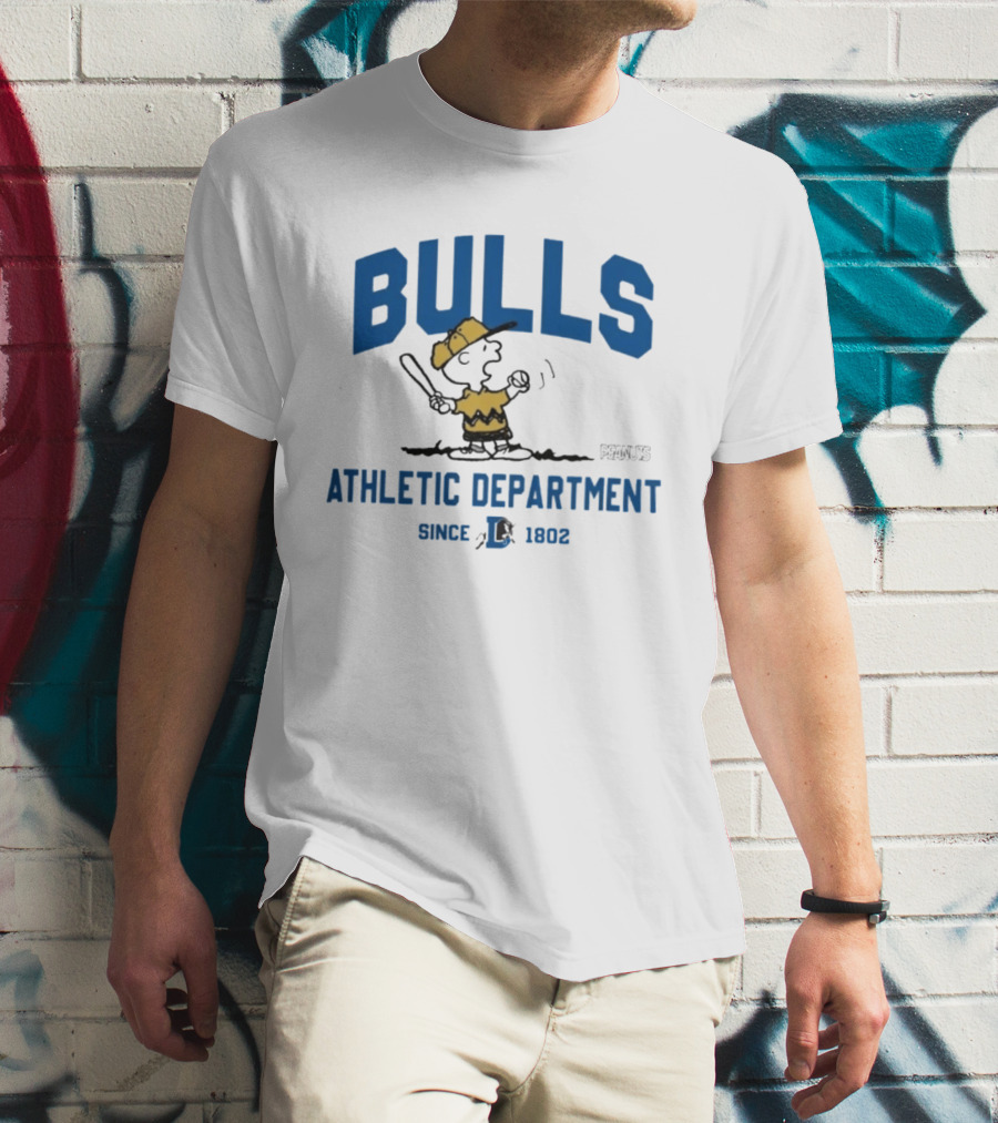 Bulls Athletic Department Peanuts Charlie Batting Since 1802 T-Shirt