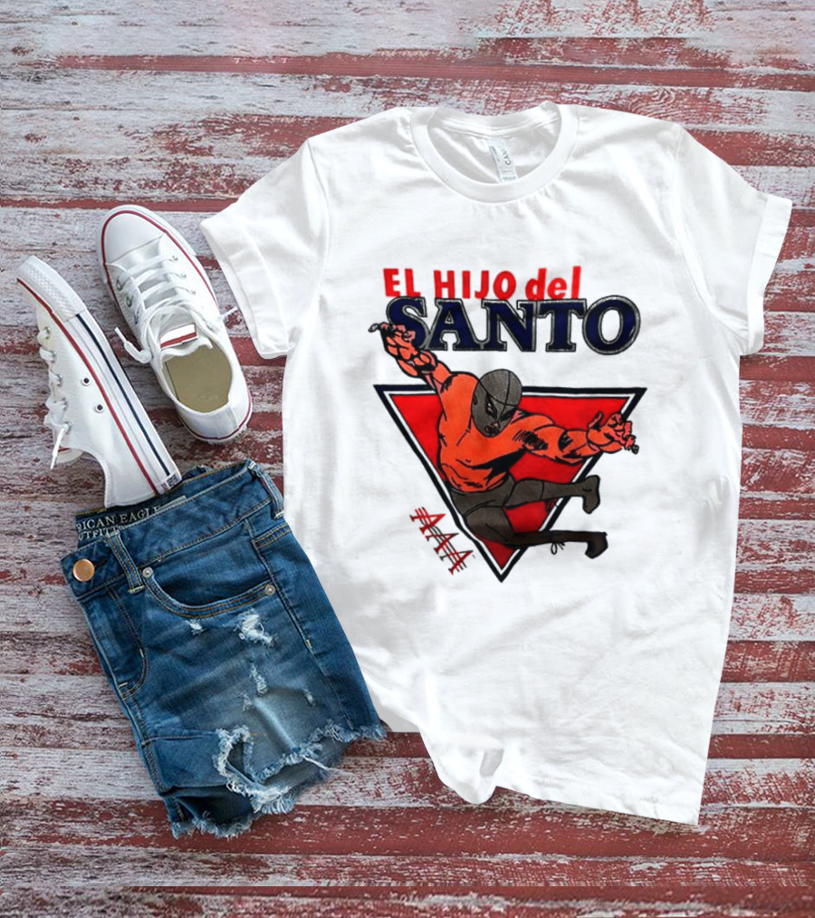 El Hijo Del Santo AAA Lucha Libre Wrestler In Red Triangle T-Shirt