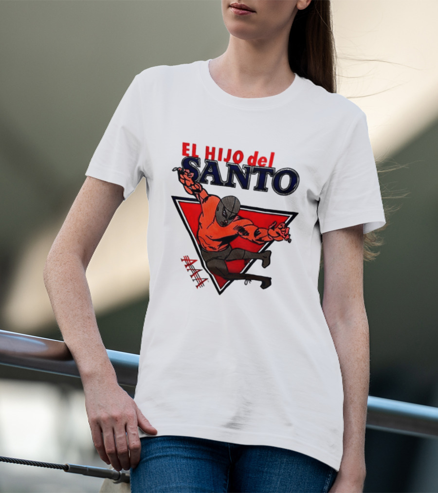 El Hijo Del Santo AAA Lucha Libre Wrestler In Red Triangle T-Shirt