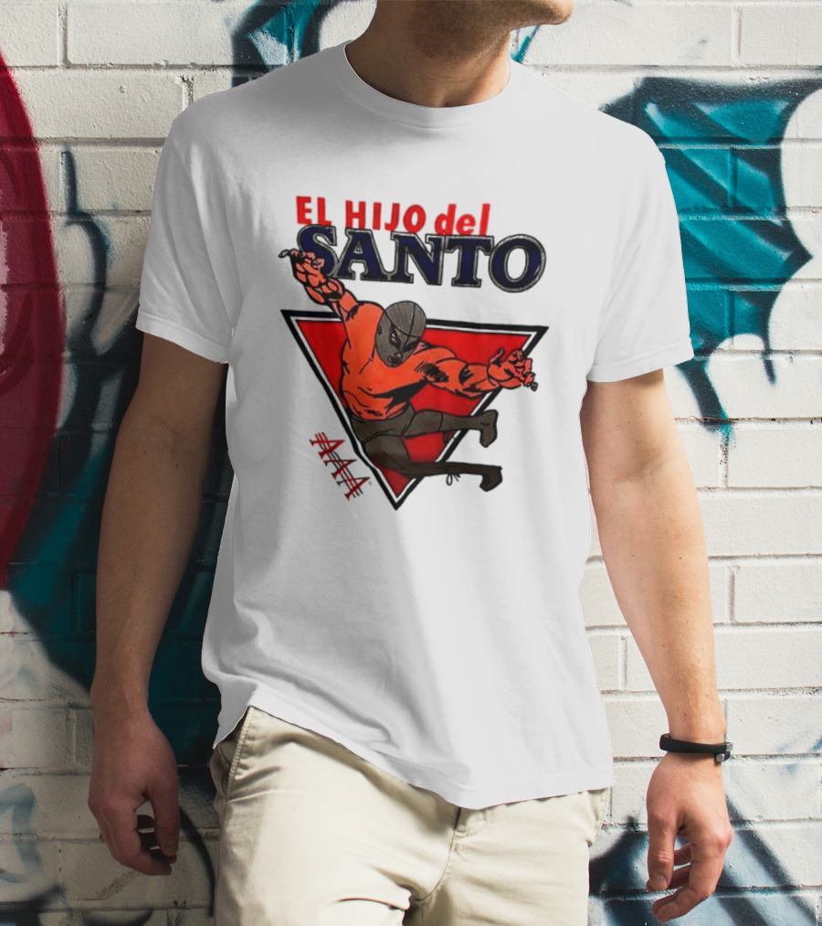 El Hijo Del Santo AAA Lucha Libre Wrestler In Red Triangle T-Shirt