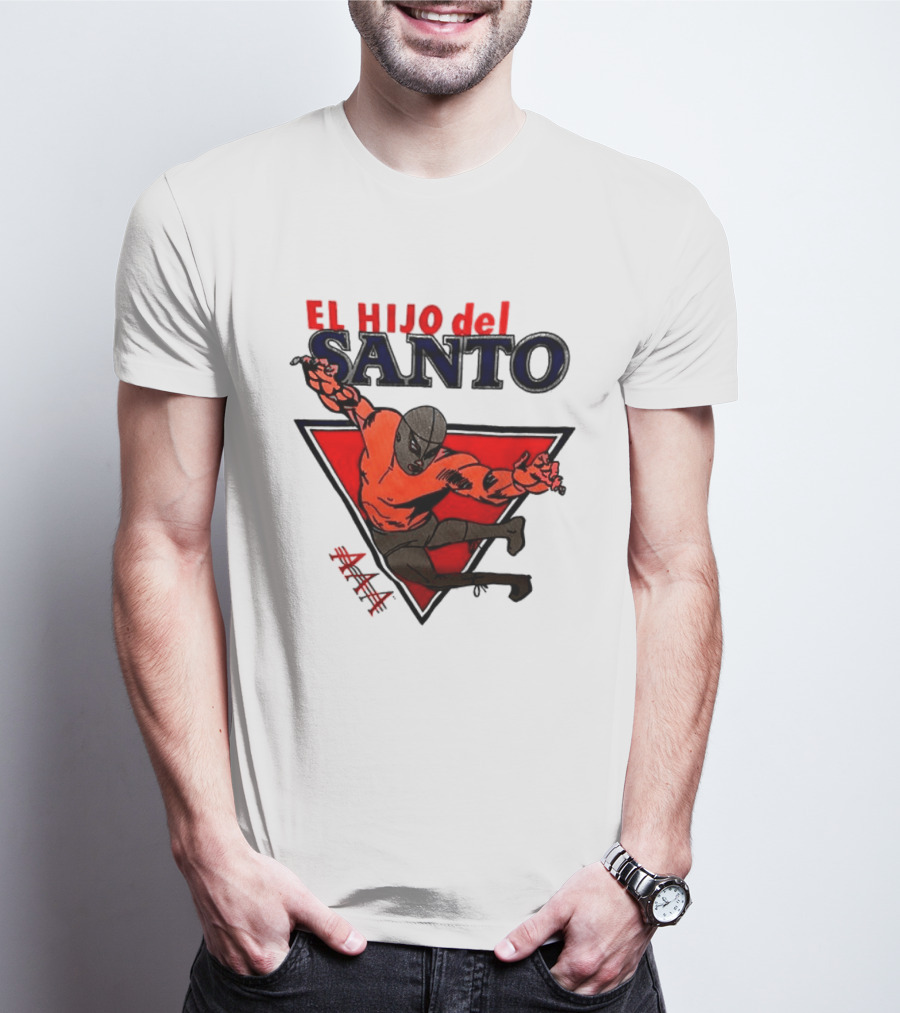 El Hijo Del Santo AAA Lucha Libre Wrestler In Red Triangle T-Shirt