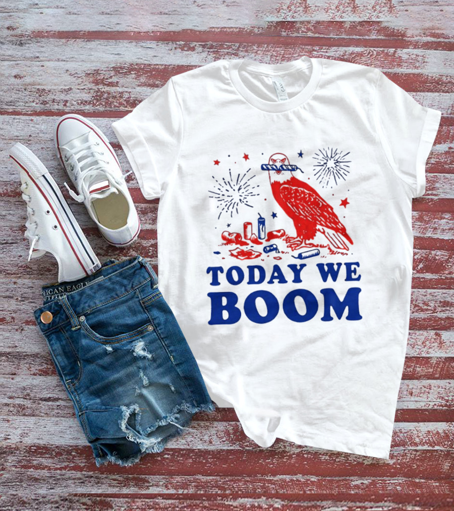 Today We Boom Bald Eagle Fireworks Celebration T-Shirt