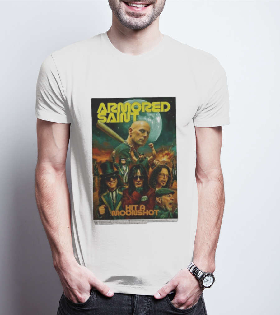 Armored Saint Hit A Moonshot Heavy Metal Band T-Shirt