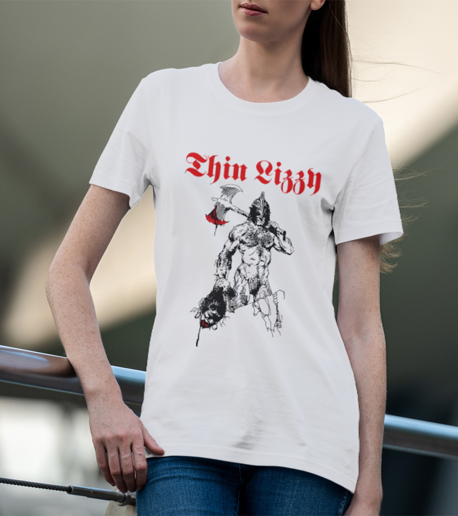 Thin Lizzy Blood Will Spill Warrior Axe T-Shirt