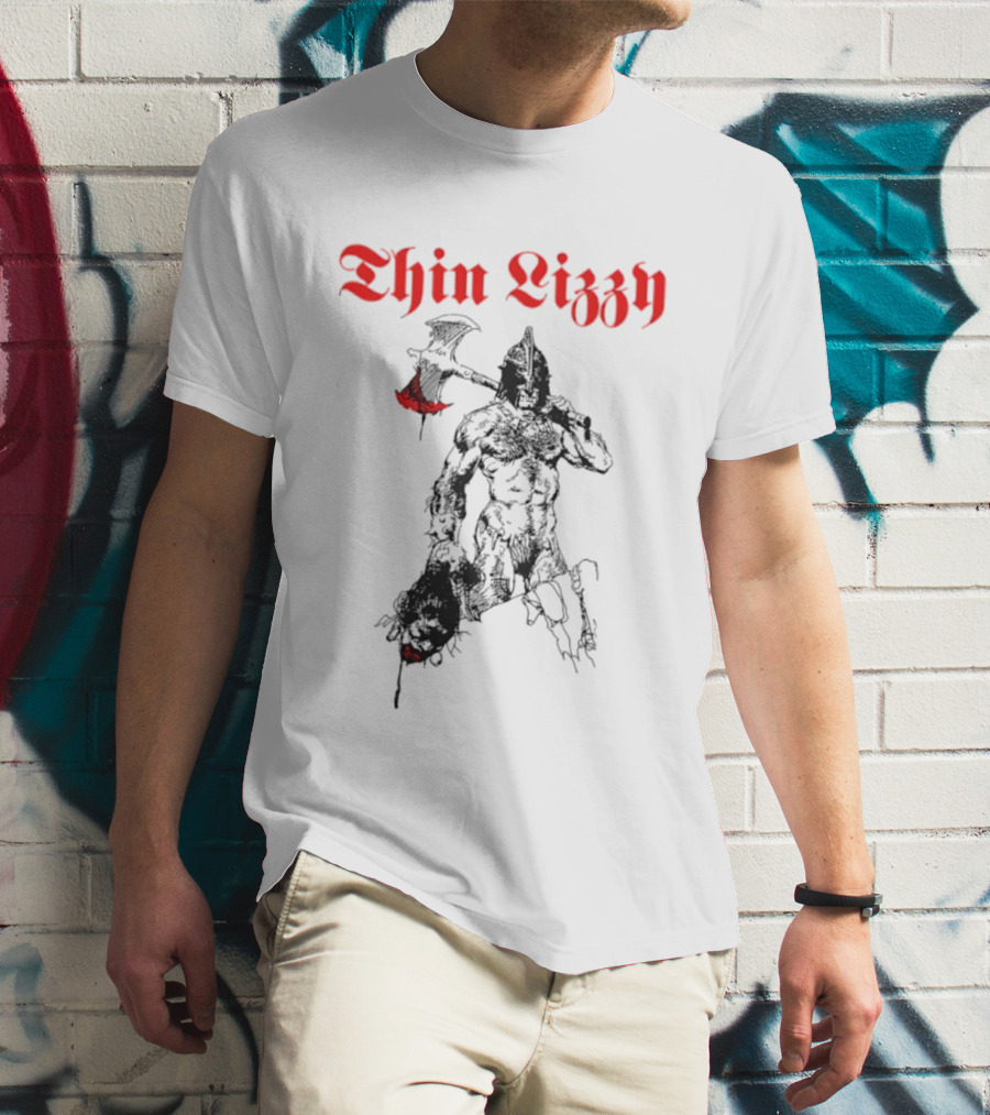 Thin Lizzy Blood Will Spill Warrior Axe T-Shirt