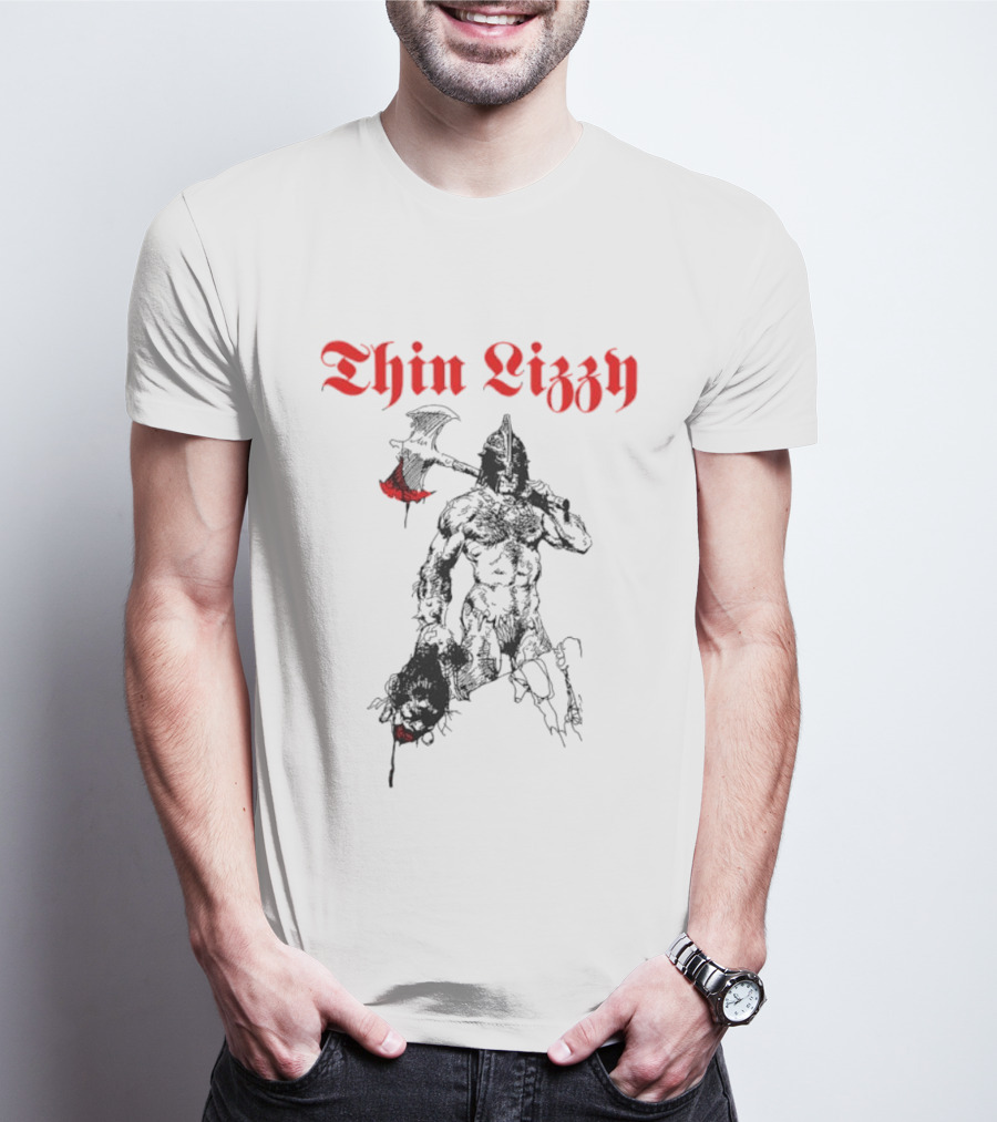 Thin Lizzy Blood Will Spill Warrior Axe T-Shirt
