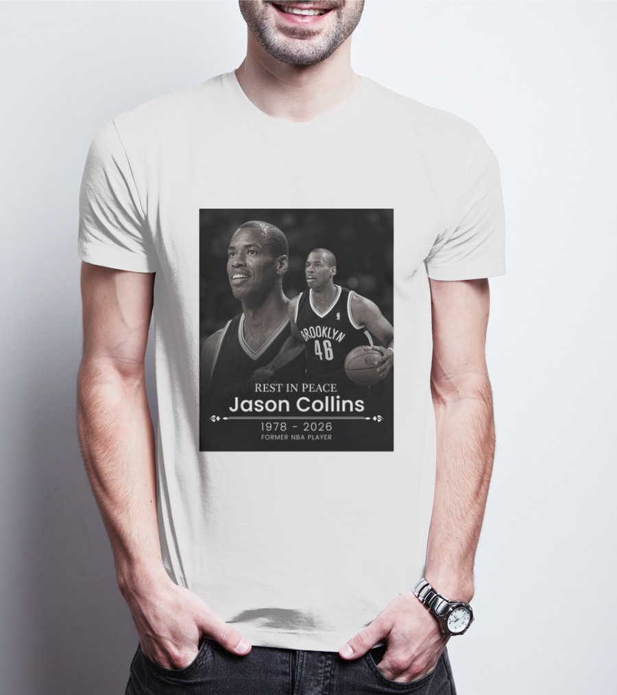 Rest In Peace Jason Collins 1978 2026 Brooklyn 46 Former NBA Player T-Shirt