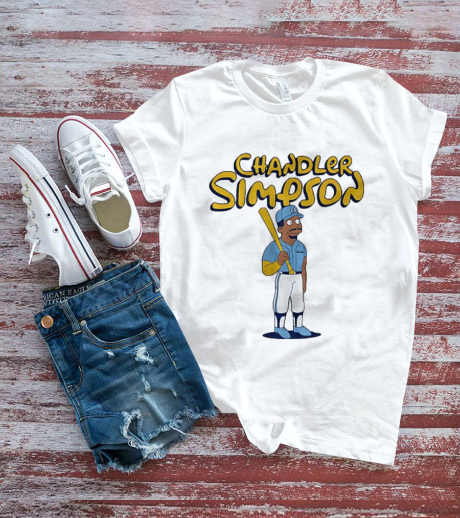 Chandler Simpson Tampa Bay Rays MLB Batting Cartoon T-Shirt