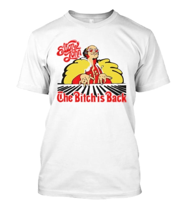 Elton John The Bitch Is Back Burst Yellow And Red T-Shirt