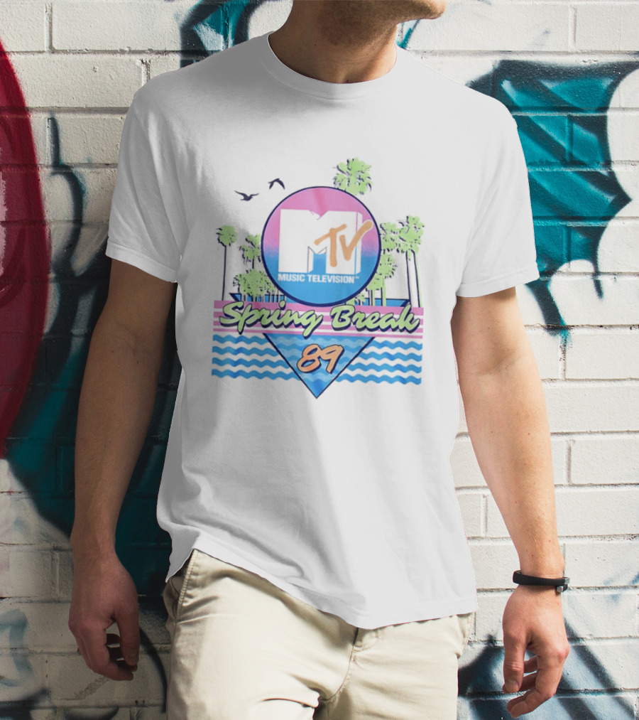 MTV Spring Break 89 Retro Vibe Palm Trees Vintage Aesthetic T-Shirt