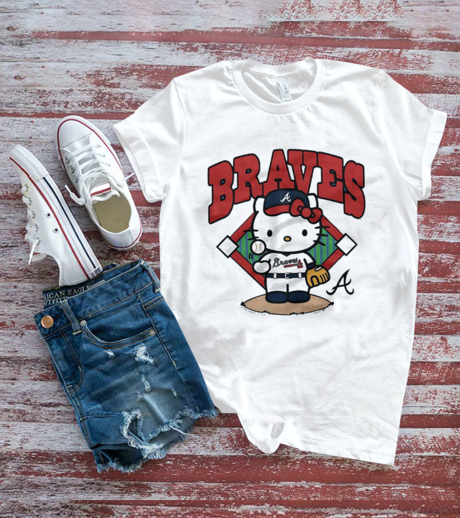Hello Kitty Braves Baseball Collaboration With Atlanta Braves T-Shirt