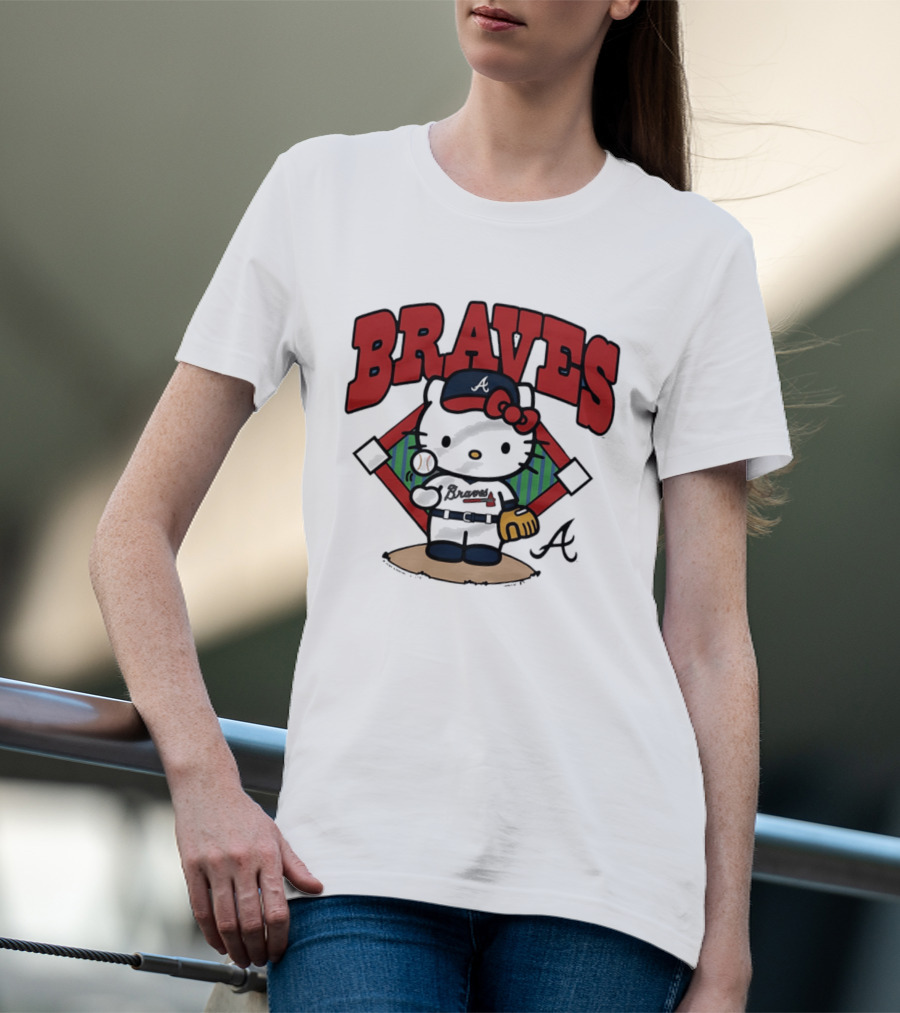 Hello Kitty Braves Baseball Collaboration With Atlanta Braves T-Shirt