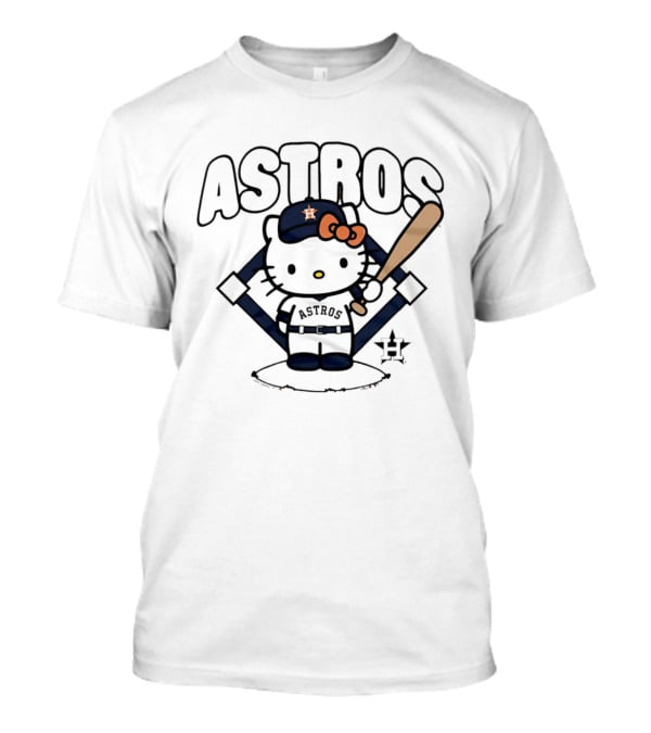 Hello Kitty Astros Baseball Collaboration With Bat And Cap T-Shirt